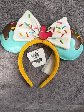 Disney Minnie Loungefly Ice Cream Sprinkle Ear Headband - Turquoise & Yellow